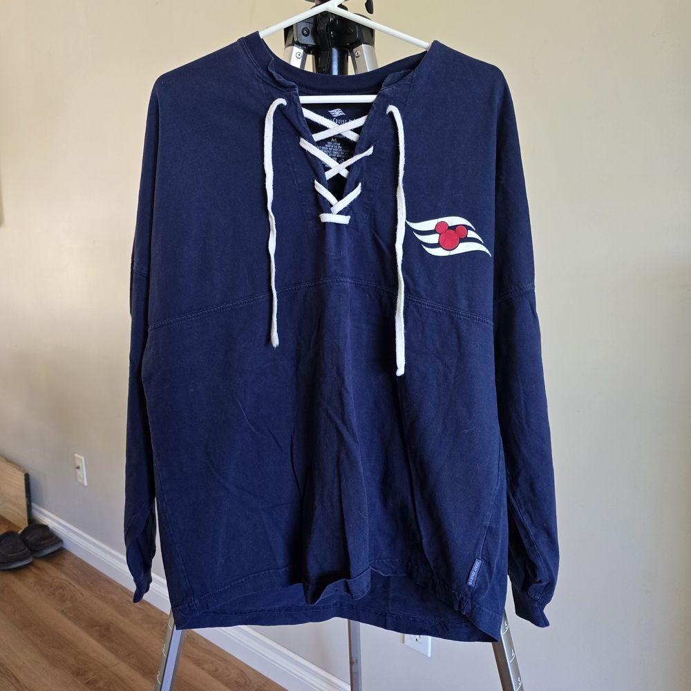 #8 Disney Navy Blue Lace-Up Jersey Top